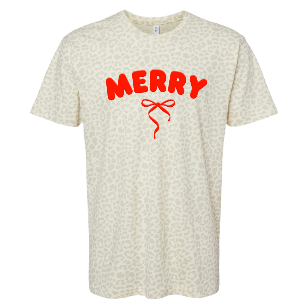 United Monograms - Wholesale Screen Printed T-Shirt - Women's - PUFF 'Christmas Cutie' Realtree Camo/Leopard T-Shirt1