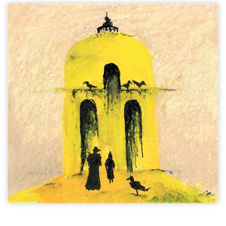 Yellow Architecture Abstract Artwork for wholesale by ArtbyHaise