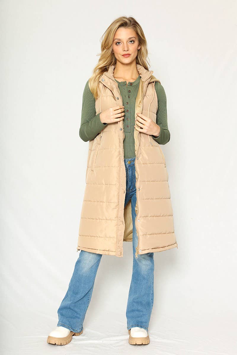 Miss Sparkling - Wholesale Outerwear Vest - Women's - Long Puffer Vest0