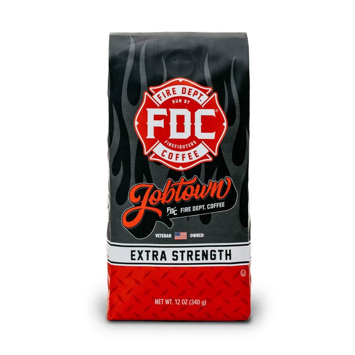 12oz Jobtown Extra Strength Coffee for wholesale by Fire Department Coffee, Inc.