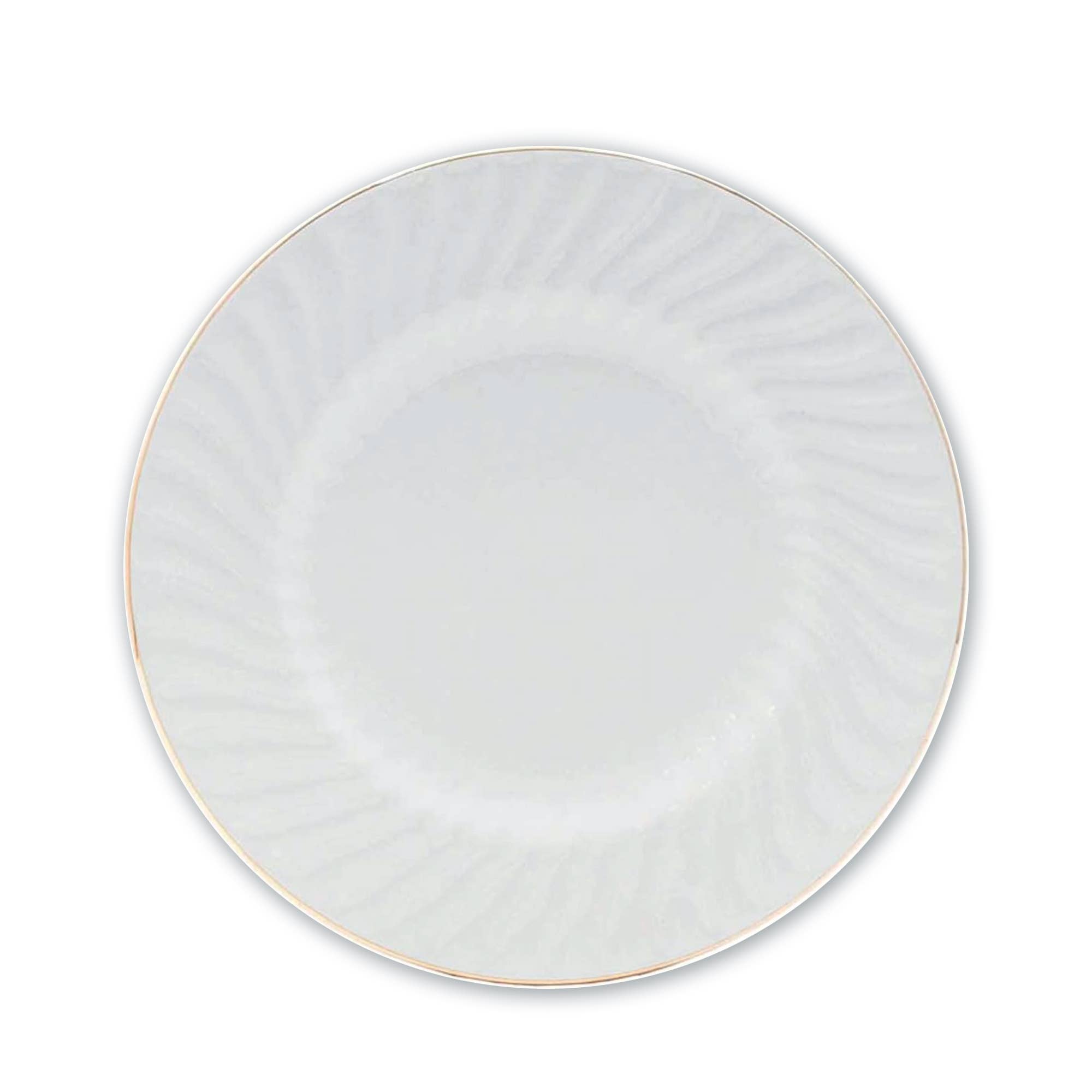 Lynns - Wholesale Dinner Plate - *Floral 7½-Inch Porcelain Dessert Plate with Rippled Swirls3