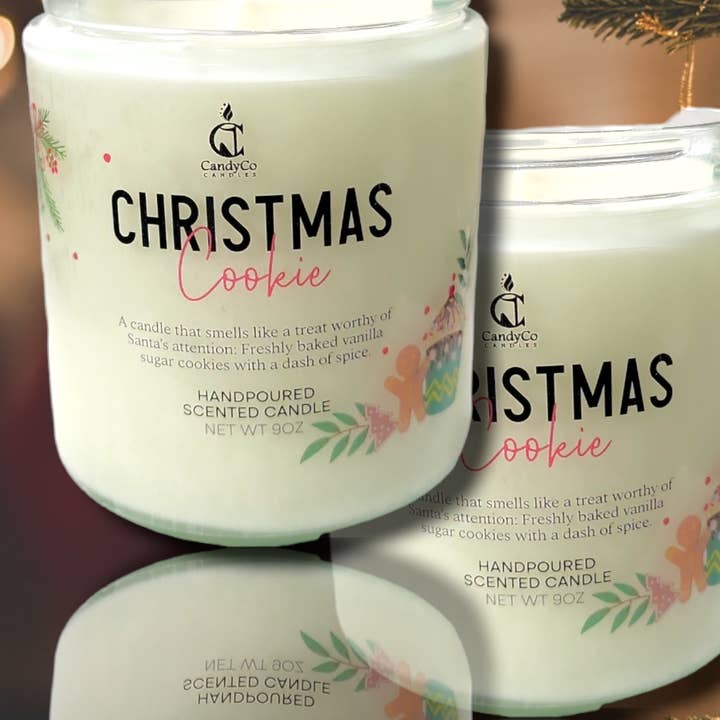 Christmas cookie santa scent candle Holiday soy wax for wholesale by The Candy Collections