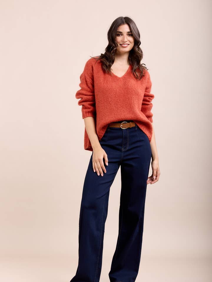 Toxik3 jean wide taille haute stretch avec ceinture for wholesale by Toxik3