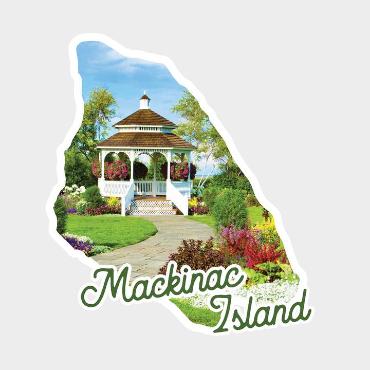 Mission Point Gazebo Vinyl Sticker for wholesale by Mackinac Memories