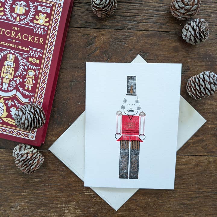 Nutcracker Letterpress Greeting Card for wholesale by Tussie Mussie Press