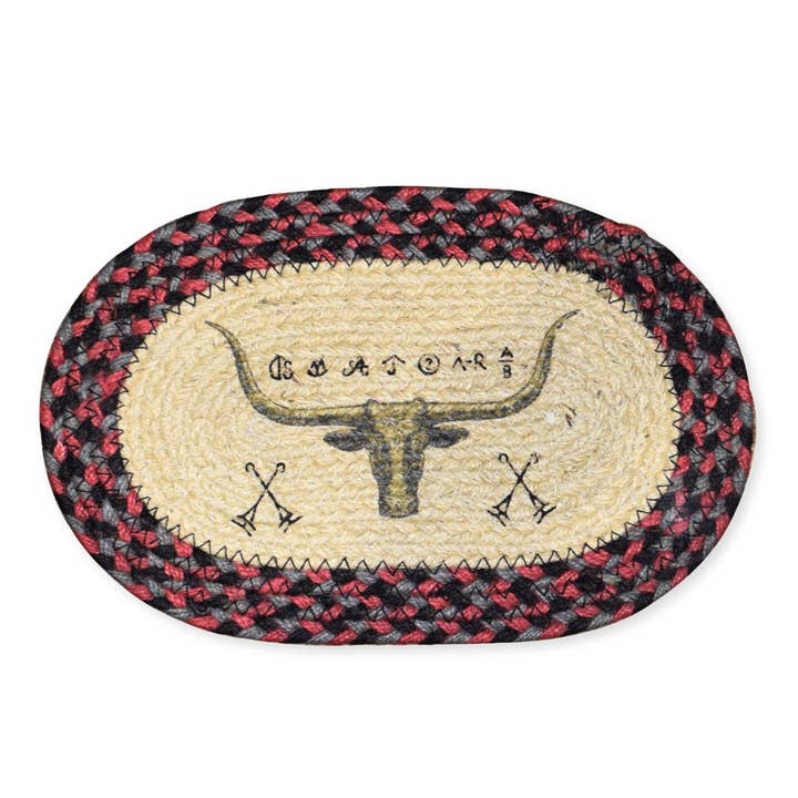 El Paso Saddleblanket - Wholesale Onderzetter - Ovale onderzetters van gevlochten jute, ontwerp #23