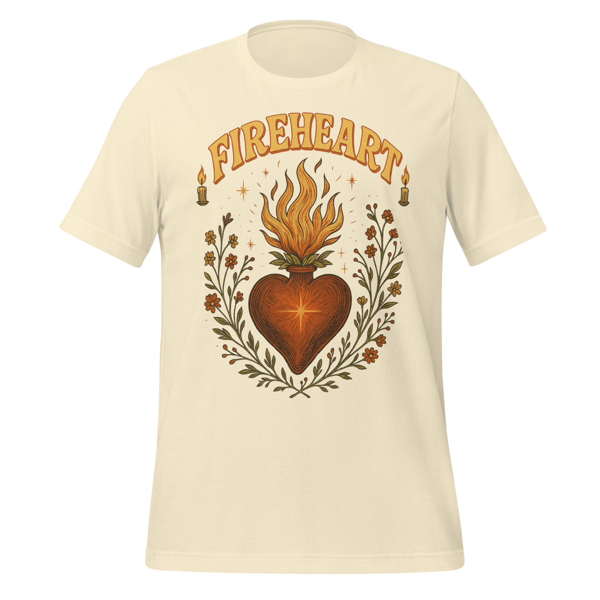MagicMerchEmporium - Wholesale Screen Printed T-Shirt - Unisex - Fireheart Sacred Heart Tee6
