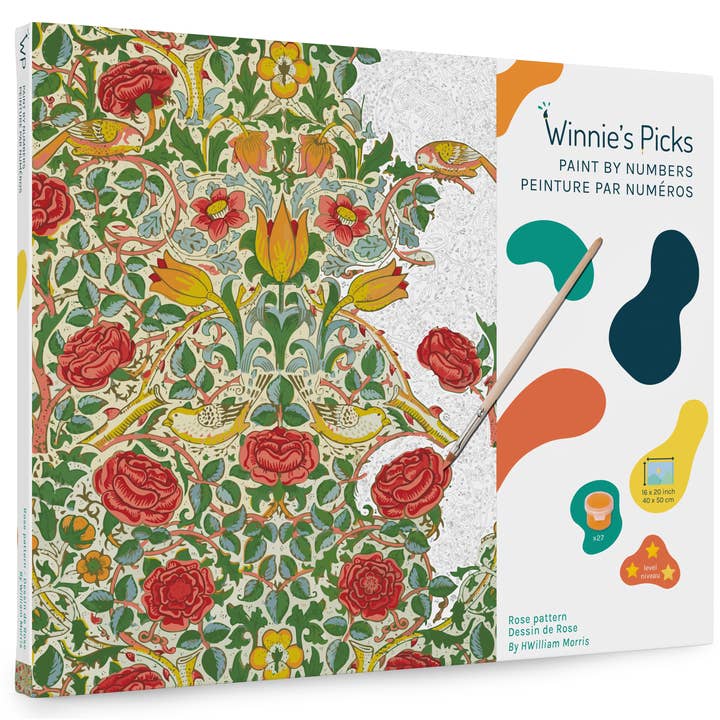 Winnie's Picks - Wholesale DIY Craft Kit - Rose pattern, by William Morris - DIY Paint by Numbers - Gift 2025
