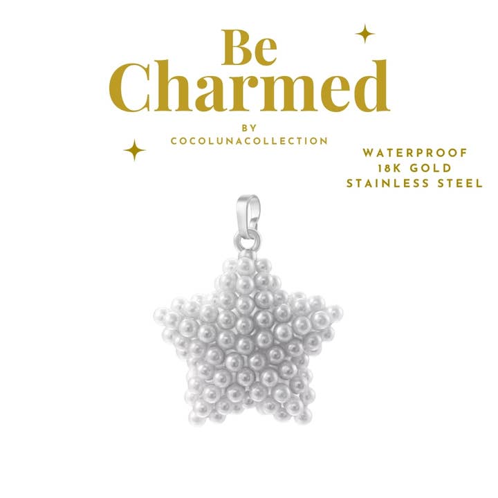 Coco Luna Collection - Wholesale Individual Charm/Pendant - Silver Pearl Star Charm Jewellery Charms