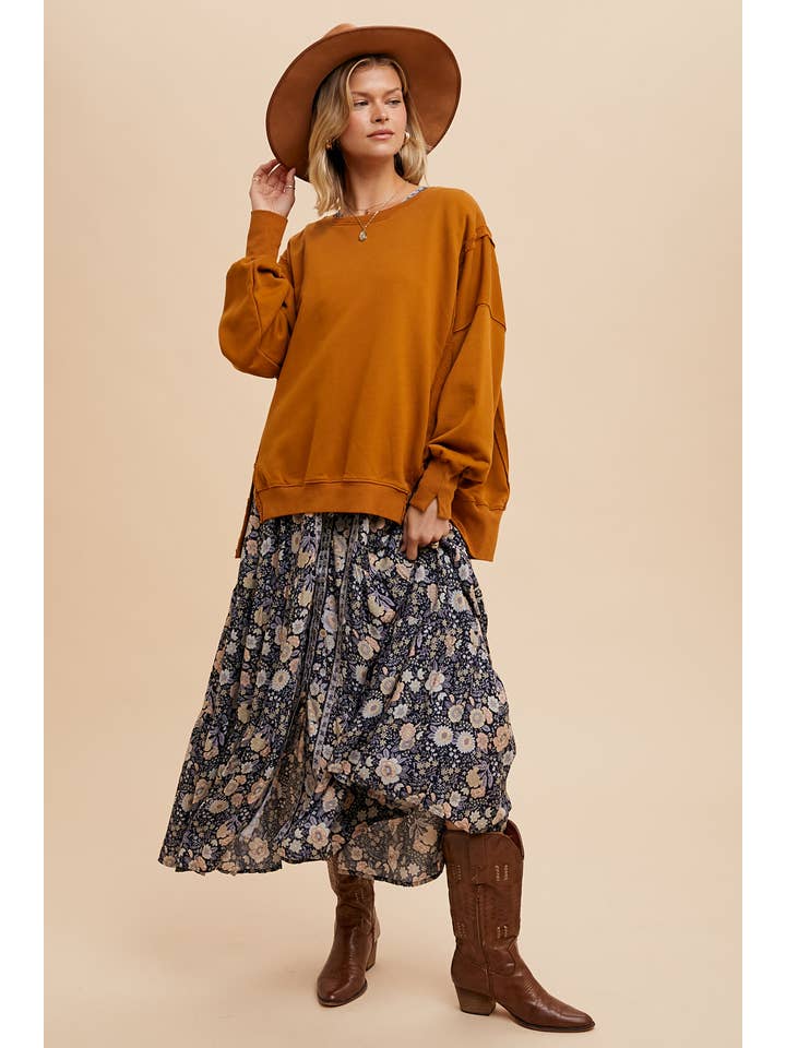 In Loom - Wholesale Sweatshirt - Women's - GARMENT WASHED OVERSIZED PULLOVER