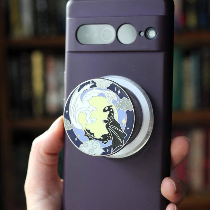 Geek and Artsy - Wholesale Phone Grip - Dancing Dragons magnetic Kindle Grip, bookish magnetic phone grip, interchangeable ereader holder4
