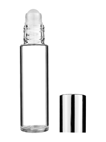 Best Bottles - Wholesale Essential Oil Holder - Cylinder Clear Glass Bottle with Plastic Roller Ball - 9ml12