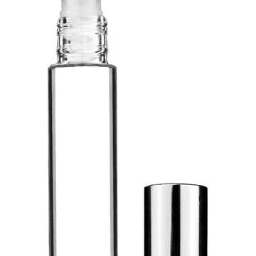 Best Bottles - Wholesale Essential Oil Holder - Cylinder Clear Glass Bottle with Plastic Roller Ball - 9ml12