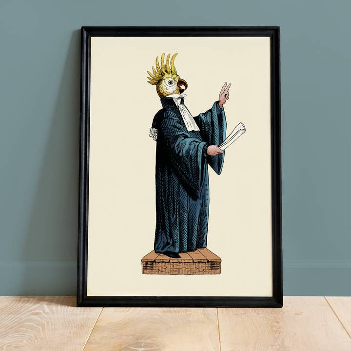 Dyreportræt Plakat Advokat Karikatur Ret for engroshandel hos Colette de B.