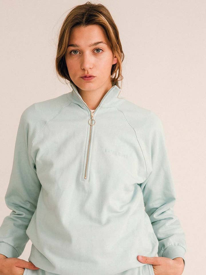 Jutelaune Babyblå sweatshirt med lynlås for engroshandel hos Jutelaune