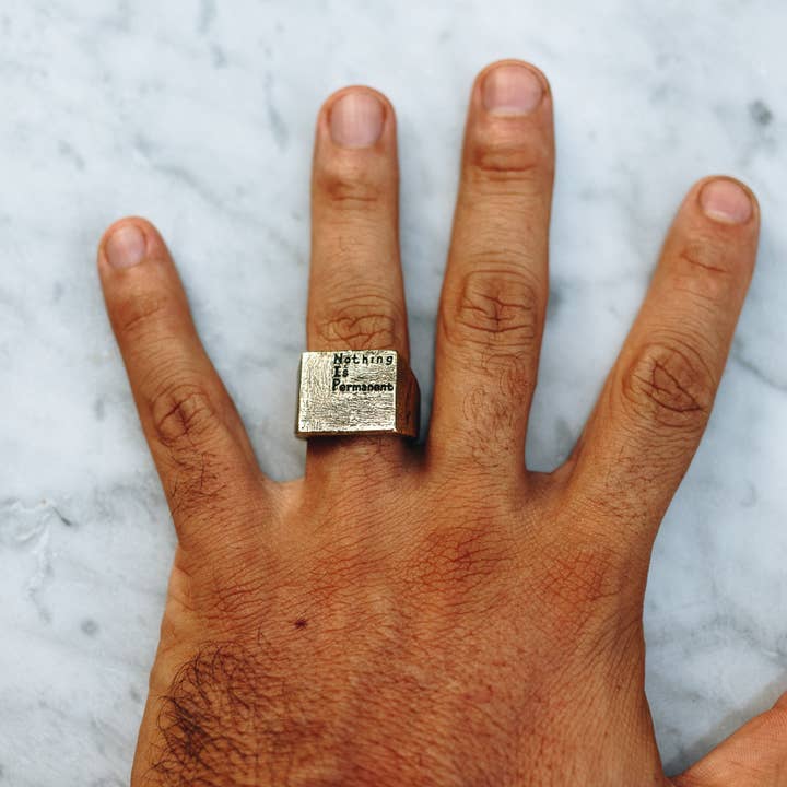 JewelryLab - Vente Anneau/bague à empiler - Bague permanente Nothing Is - Laiton