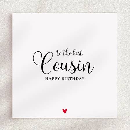 To The Best Cousin, Happy Birthday Card for wholesale by Once Upon a Print UK