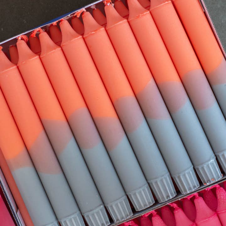 Nordtrice - Wholesale Tapered Candle/Candlestick - Taper candles- Halloween, Fall vibes no.10 (Orange/Grey)
