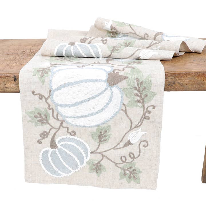 Xia Home Fashions & Manor Luxe - Wholesale Table Runner - Harvest Pumpkins And Vines Fall Table Runner