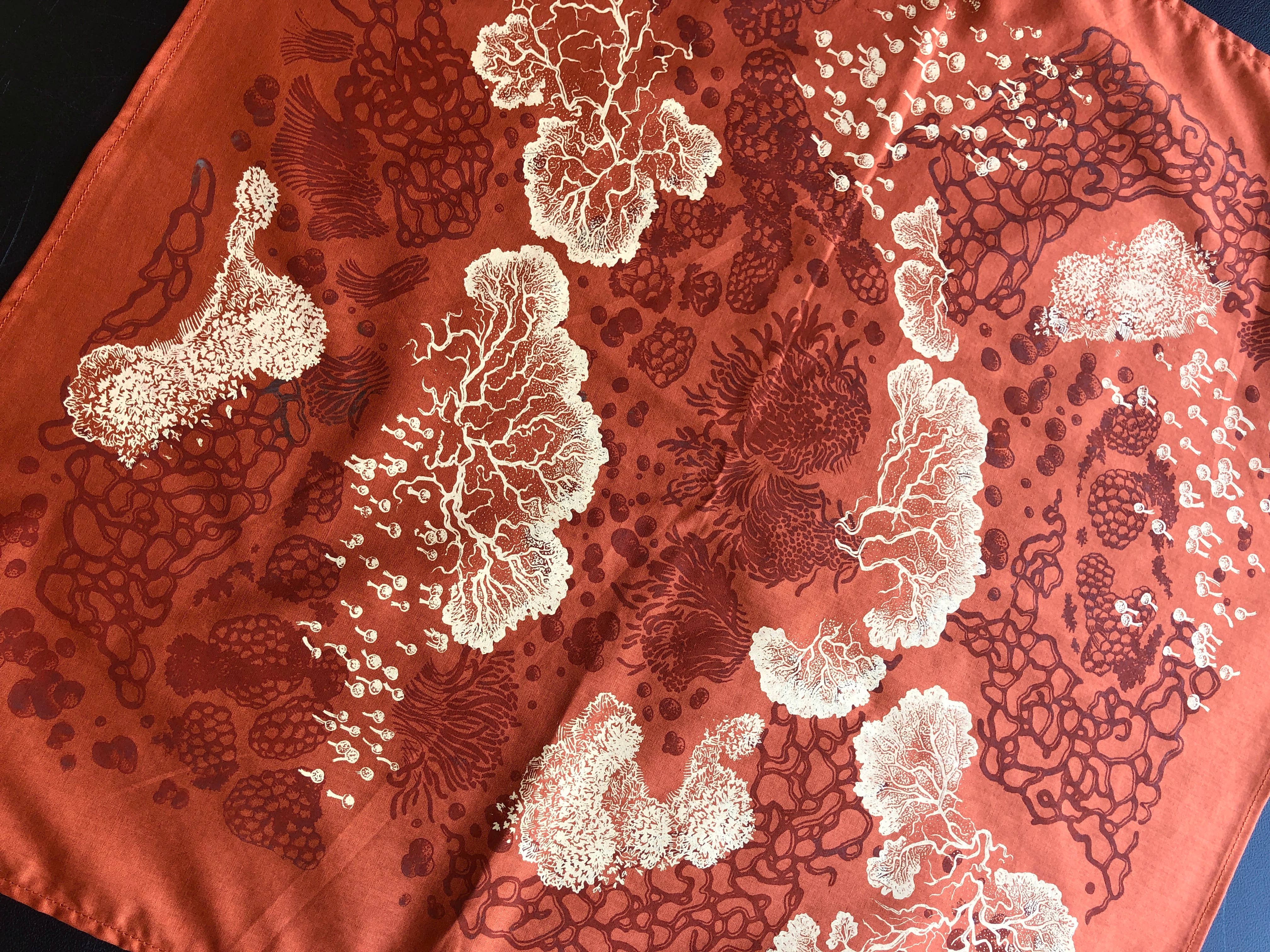 Solstice Handmade - Wholesale Bandana - Unisex - Slime Mold Bandana - Rust1