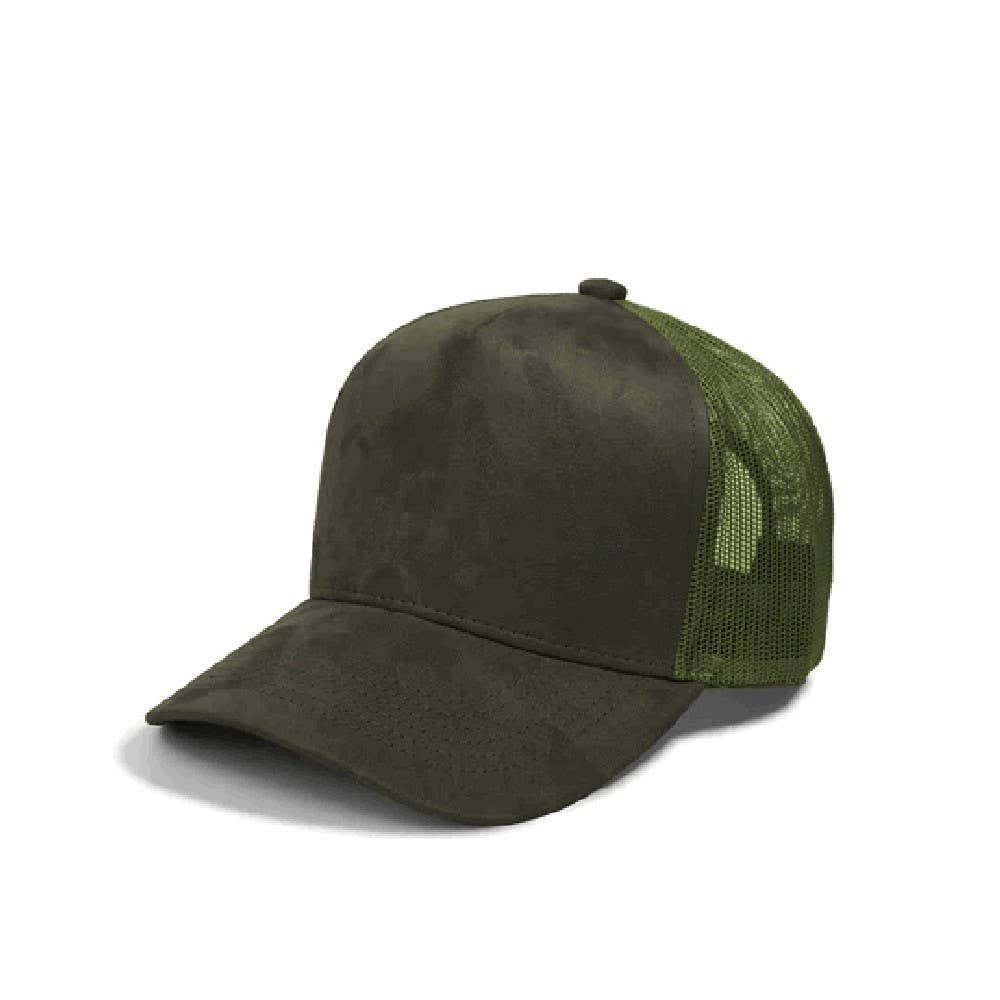 DOBBI - Wholesale Trucker Hat - Unisex - Plain 5Panel Suede Curve Mesh8