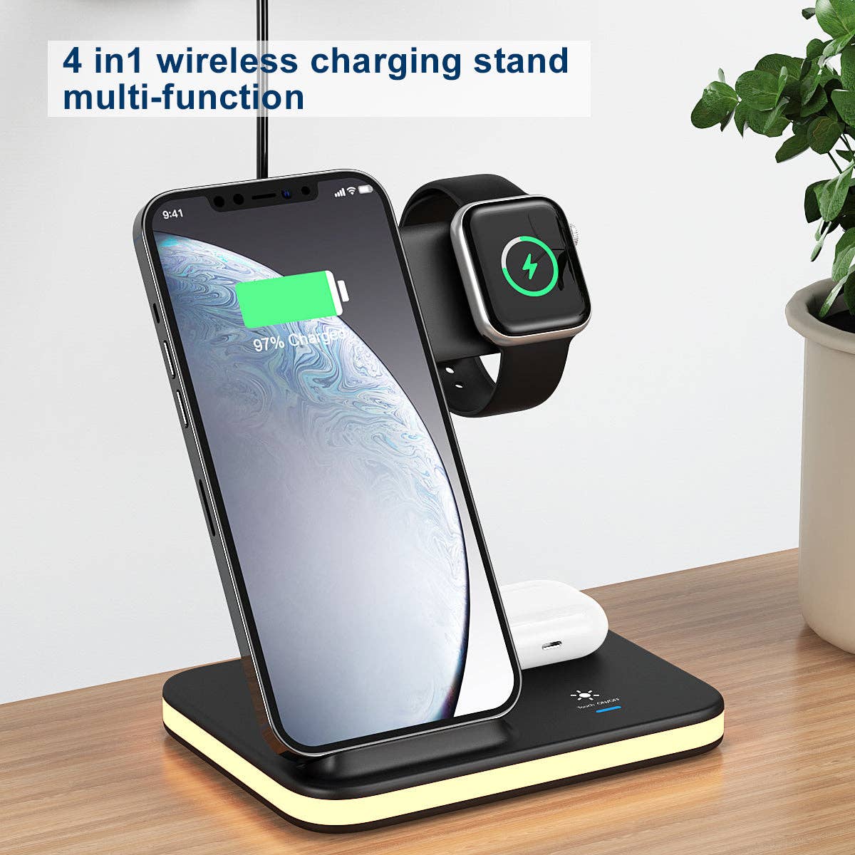 Infinite Basics - Wholesale Charging Dock - 4-in-1 Wireless Charging Stand with Night Light8