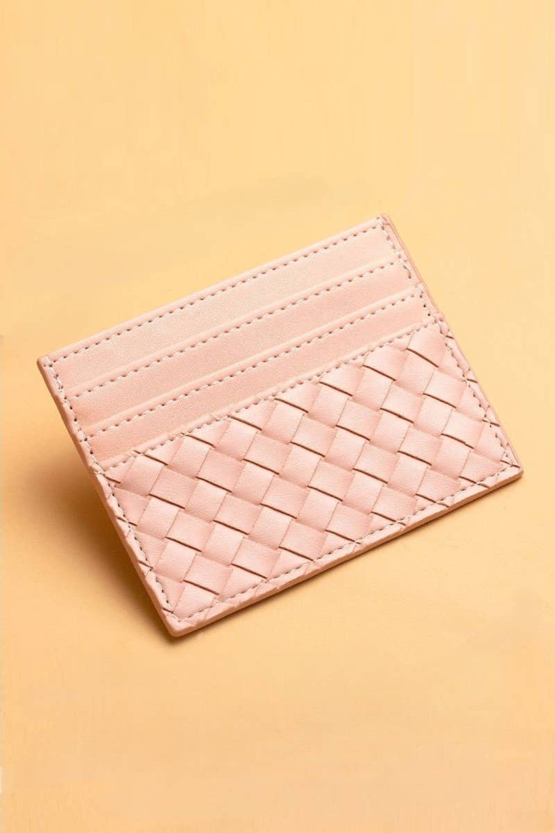 42POPS - Wholesale Wallet - Women's - ,._ SI-26613 Slim Woven Vegan Leather Wallet Card Holder1