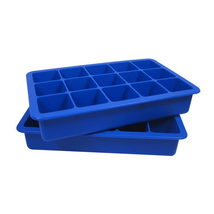 KITCHEN BASICS Ice Cube Tray 15-Cube 2/ST Silicone Blue for wholesale by Port-Style Enterprises Inc.