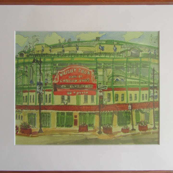 Wrigley Field, 8x10 Print with white matte for wholesale by Maggie Caravello