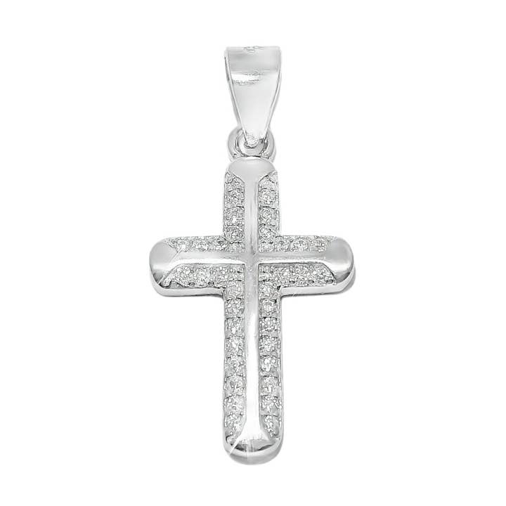 CZ kruishanger van sterling zilver voor wholesale door Atlanta Jewelers Supply