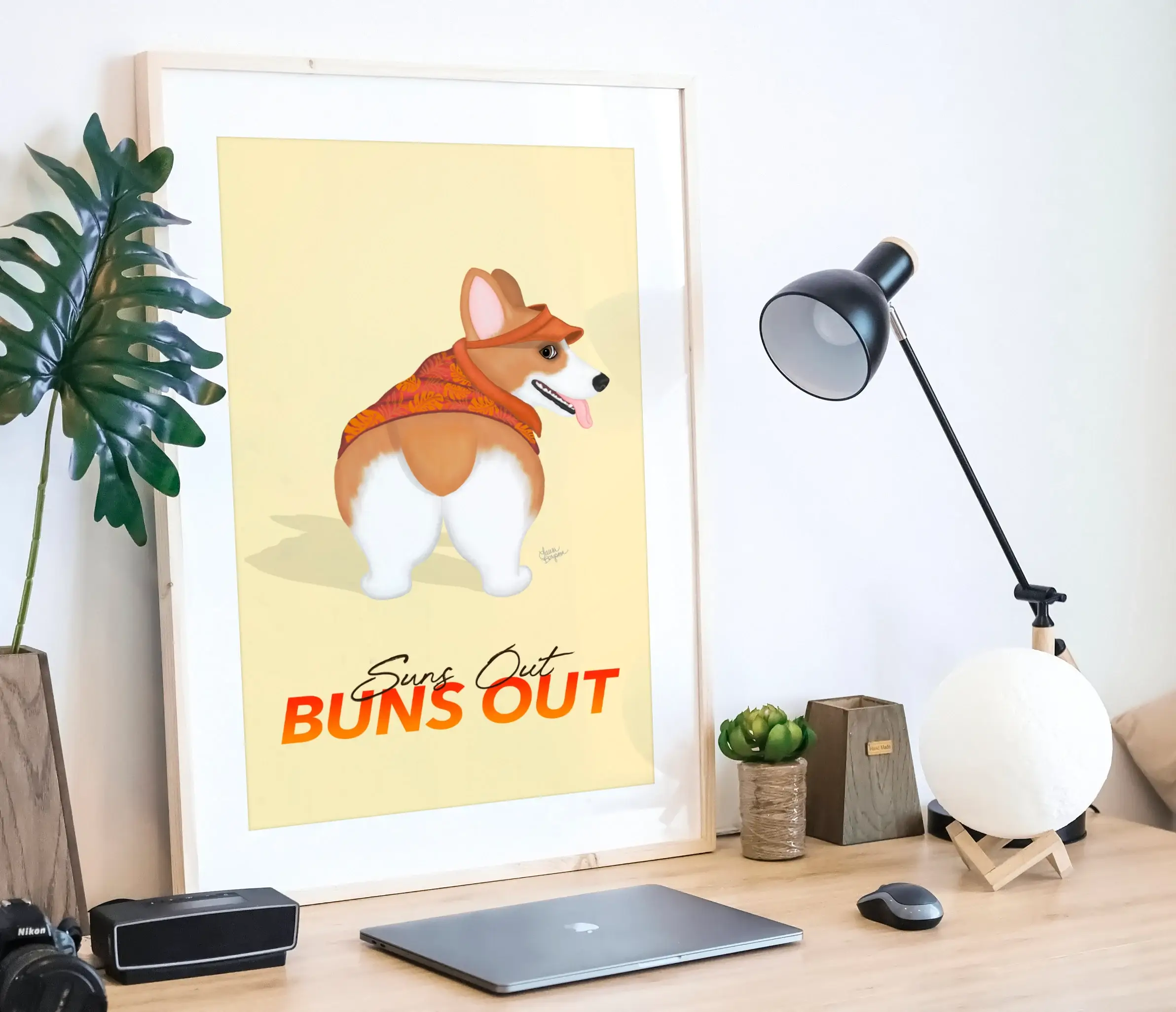 Laura Bergsma Studio - Wholesale Art Print - Corgi Dog Art Print, Suns Out Buns Out8