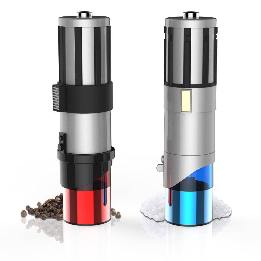 Uncanny Brands - Wholesale Kitchen Appliance - Uncanny Brands Star Wars Lightsaber Electric Salt & Pepper Mill Grinder (Pack of 2)3