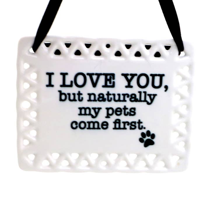 Placa de cerámica, Naturally my Pets, para colgar en la pared para venta al por mayor de Lenny Mud