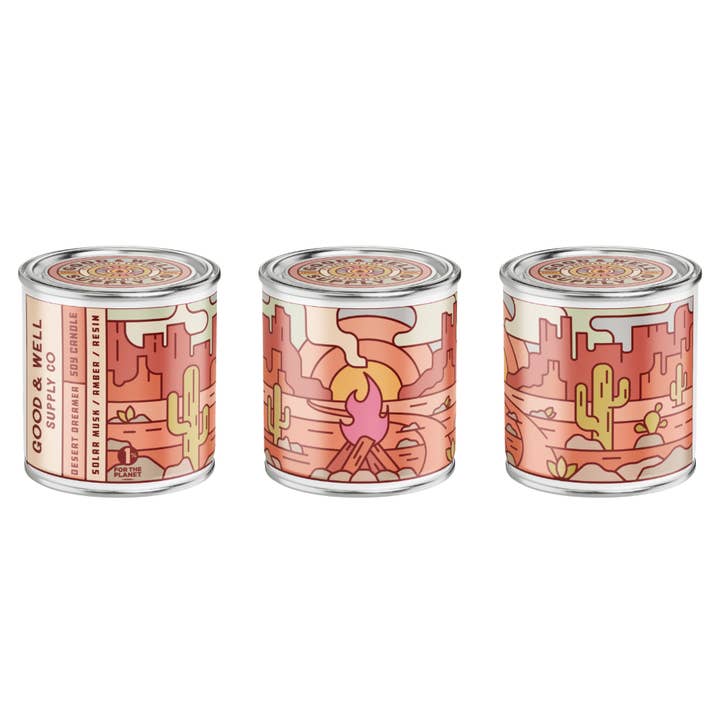 Good & Well Supply Co. - Wholesale Travel Candles - Desert Dreamer Soy Candle - Happy Camper Collection