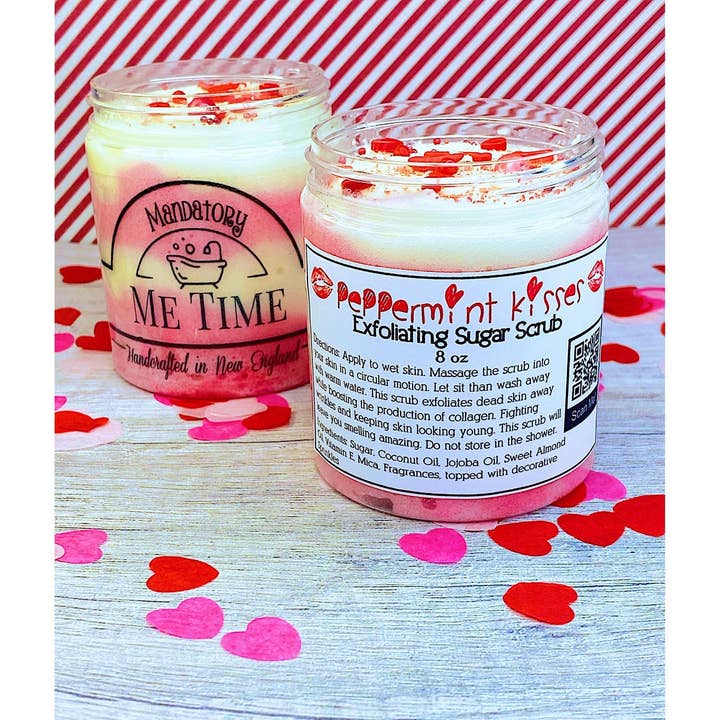 Mandatory Me Time - Wholesale Body Scrub/Exfoliant - Peppermint Kisses Sugar Scrub | Valentine’s Day Gift