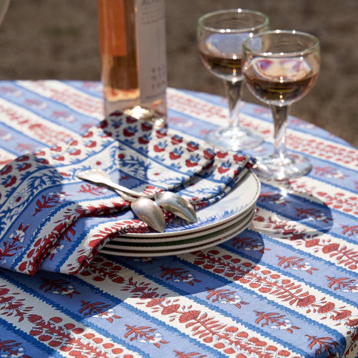 Couleur Nature - Wholesale Dinner & Cloth Napkin - Avignon Napkins Red & Blue Set of 63