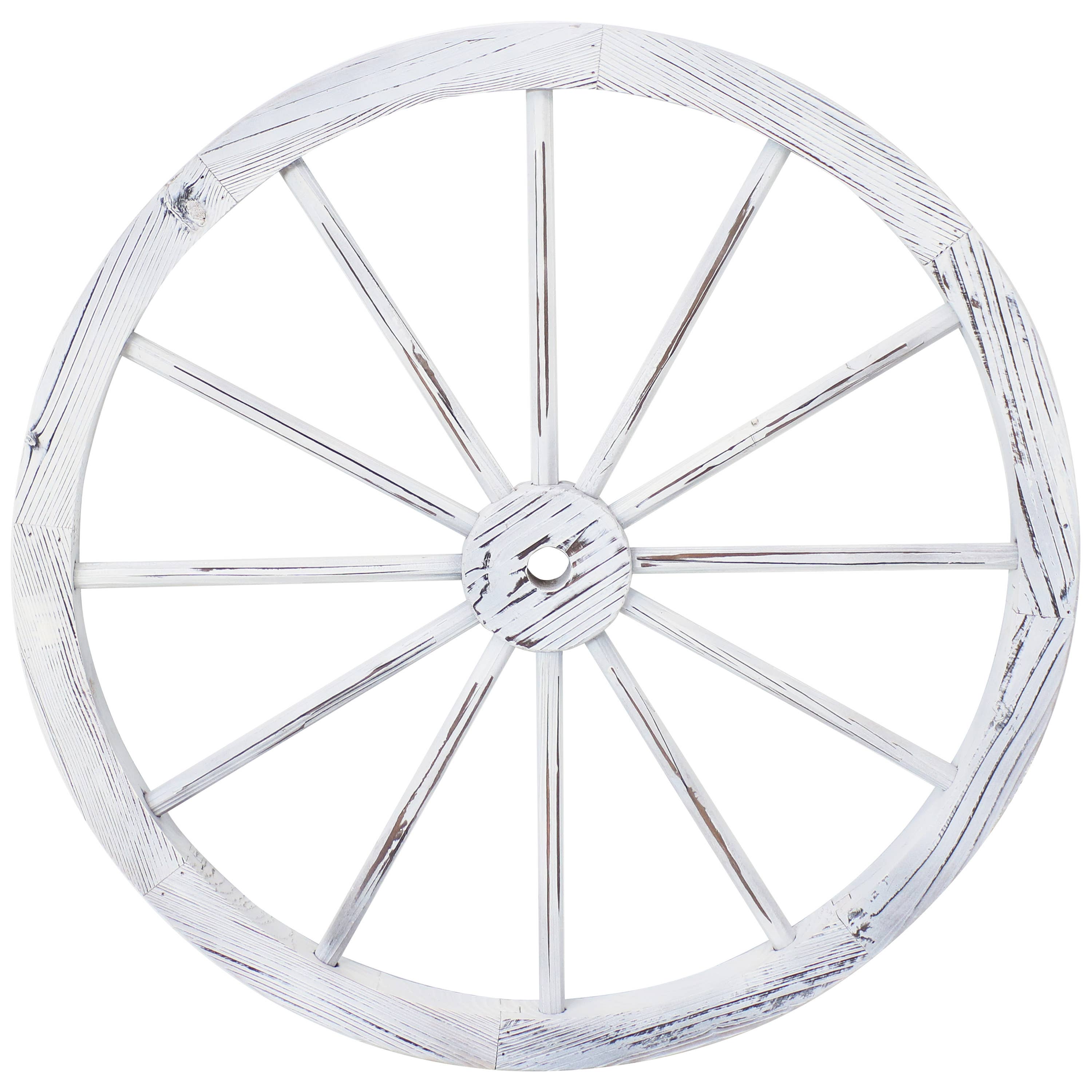 Sunnydaze Decor - Wholesale Outdoor Ornament/Decor - Wagon Wheel Indoor/Outdoor Statue - 29 in - White5