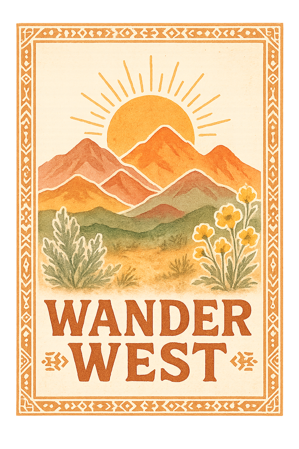 The Painted Sagebrush - Wholesale Shirt - Women's - Wander West – Adventure & Western Spirit Graphic Tshirt1
