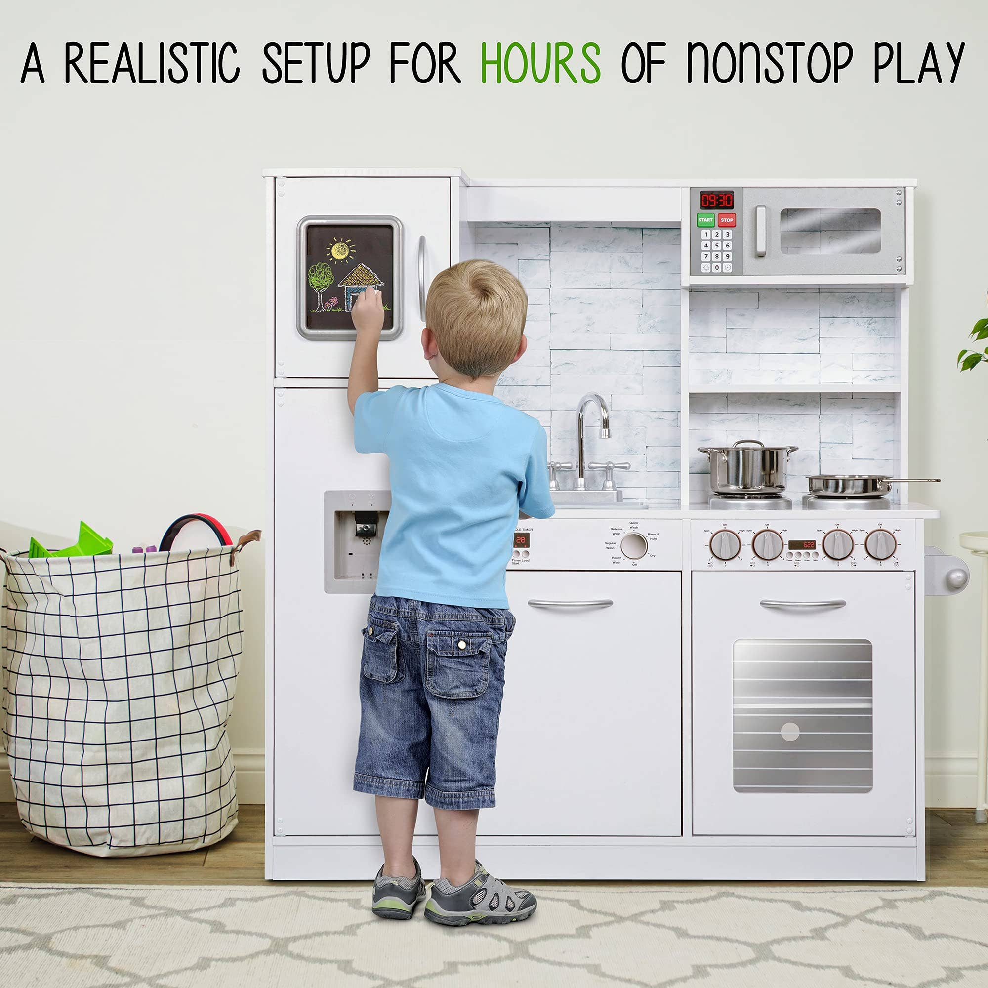 Jumbl - Wholesale Toy Set - Kids - Kids Play Kitchen Set, Wooden Kitchen Playset W/Accesories11