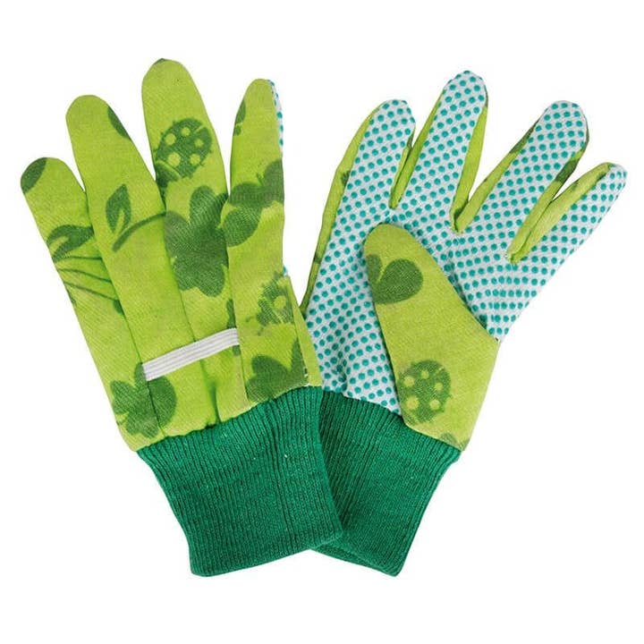 Children's Garden Gloves, Cotton, Green for wholesale by Esschert Design USA