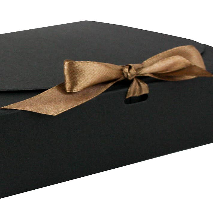 Pack of 12 Black Kraft Box with Bow Ribbon for wholesale by Emartbuy