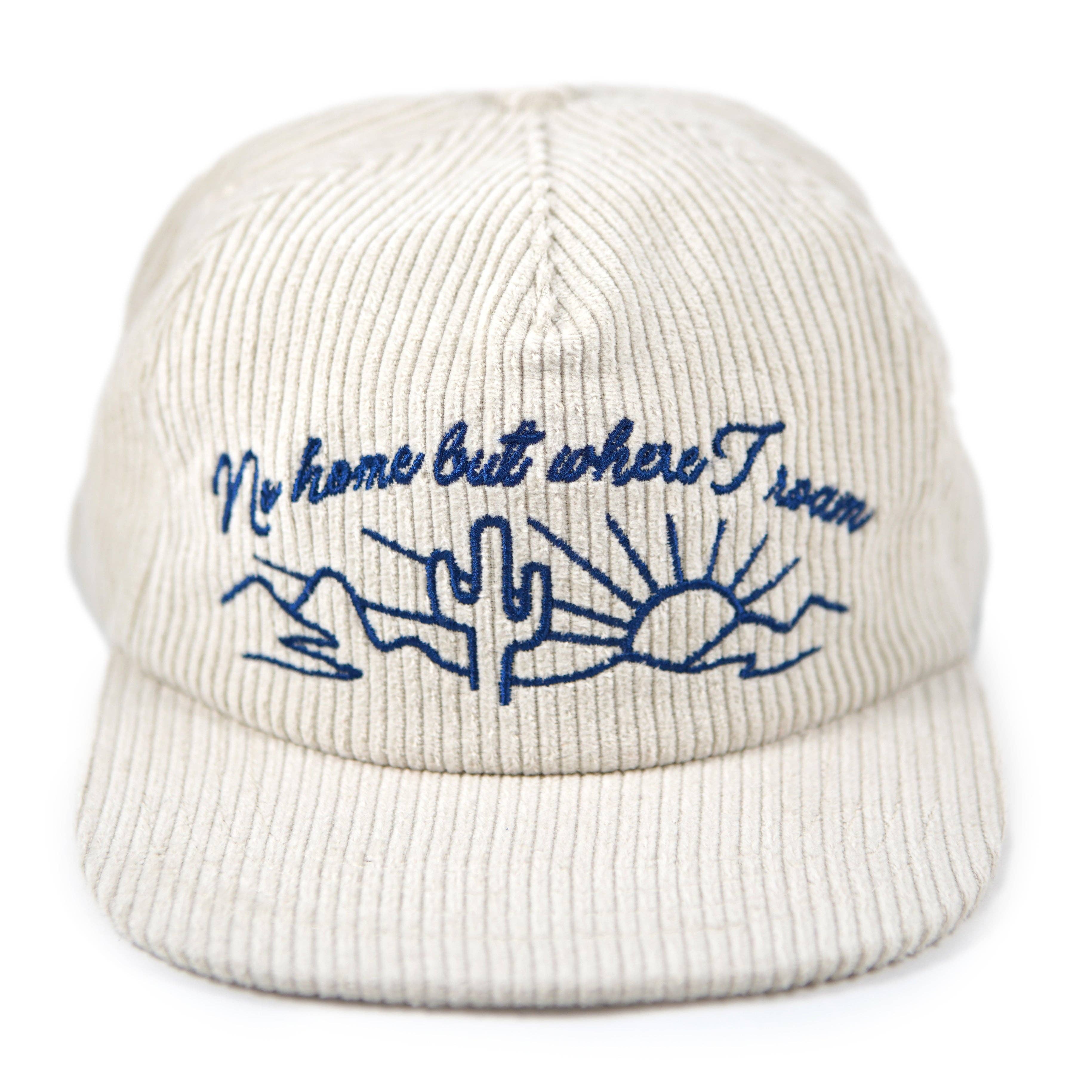 Stuntin Goods - Wholesale Flat Brim Cap - Unisex - No Home But Where I Roam Corduroy Hat2