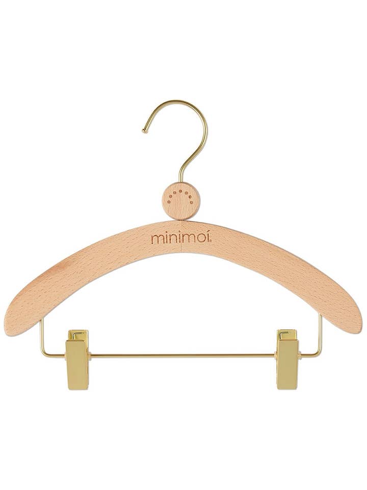 Minimoi træbøjle med klemmer for engroshandel hos MiniMoi by MeMoi