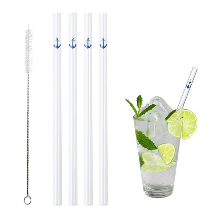 Cannuccia in vetro stampato con ancora per la vendita all'ingrosso da parte di Contento