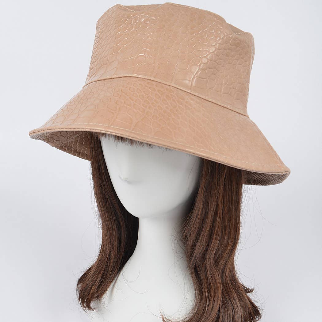 3AM BY H&D ACCESSORIES - Wholesale Bucket Hat - Women's - Faux Croc Bucket Hat1