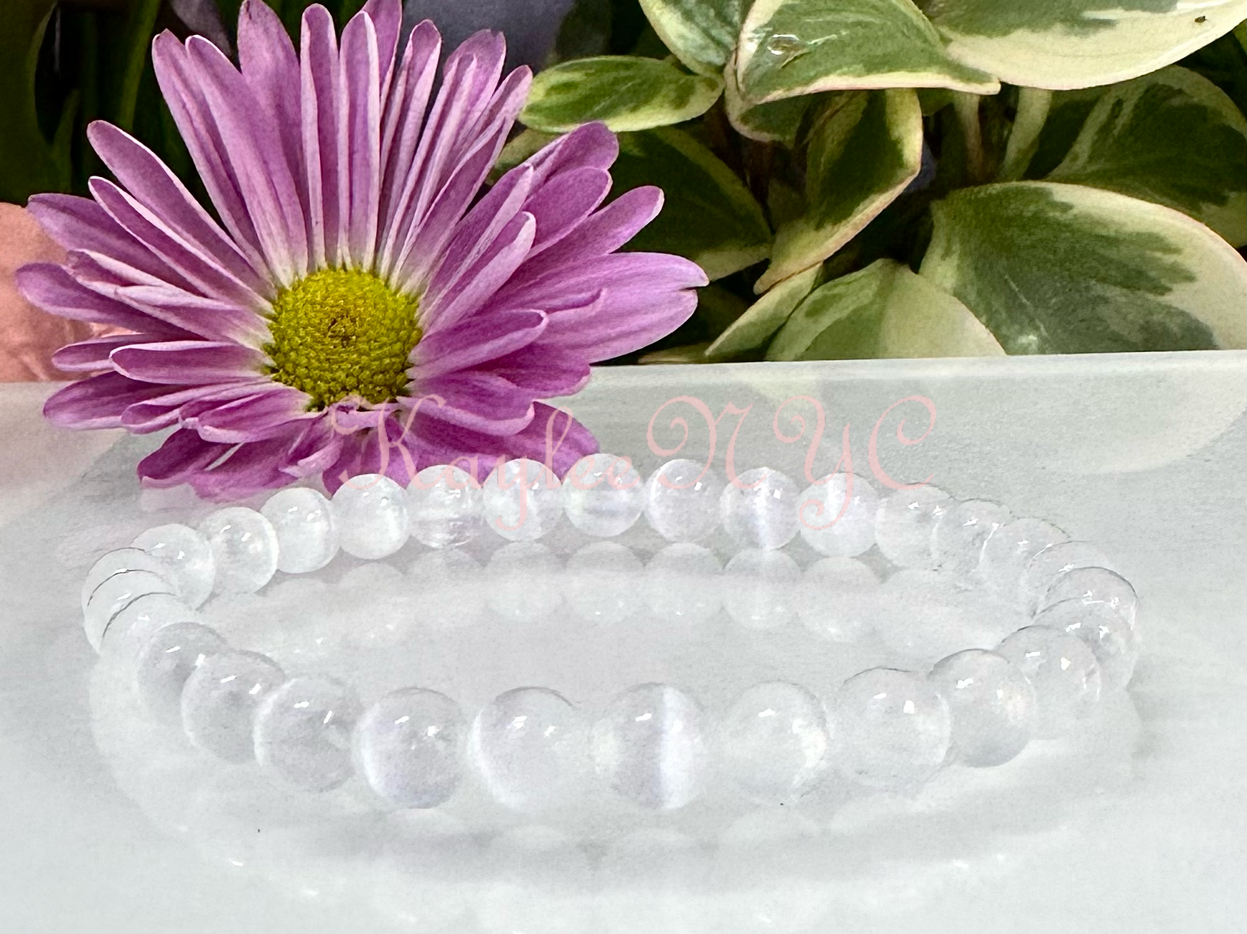 KayleeNYC – wholesale Beaded bracelet – Natural Selenite 6mm 7.5” Crystal Stretch Bracelet2