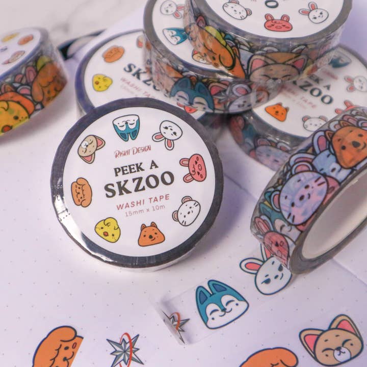 Riskit Design - Wholesale Tape - KPOP Peek -A-Skzoo Clear Decorative Tape