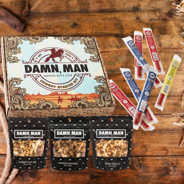 Damn, Man Snacks – Großhandel Lebensmittel-Geschenkkorb – Cowboy Box Rindfleisch & Nuss Gourmet-Geschenkkorb6