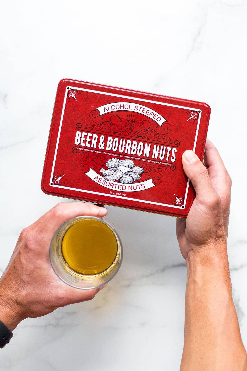 Sugar Plum Chocolates - Wholesale Nuts - Beer & Bourbon Liquor Nuts Gift Tin  - 16 Oz.5