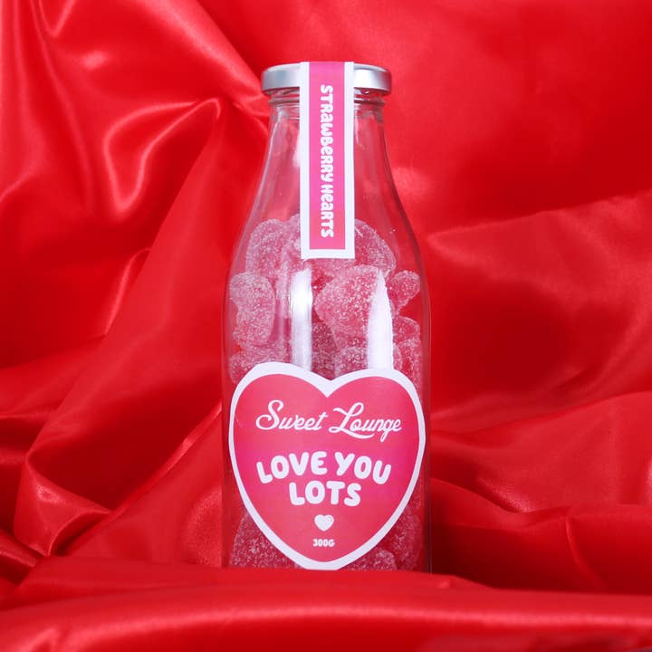 Sweet Lounge - Wholesale Gummy - Vegan 'Love You Lots' Strawberry Heart Gummies Jars